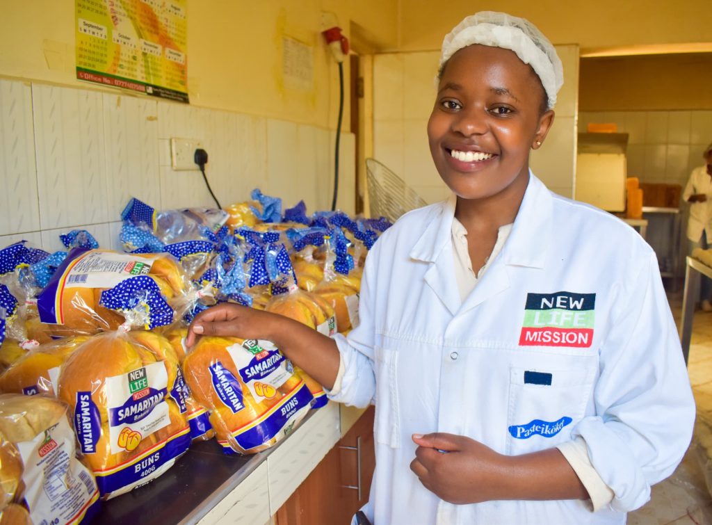 Deltagare i bageriutbildning hos New Life Mission i Kenya